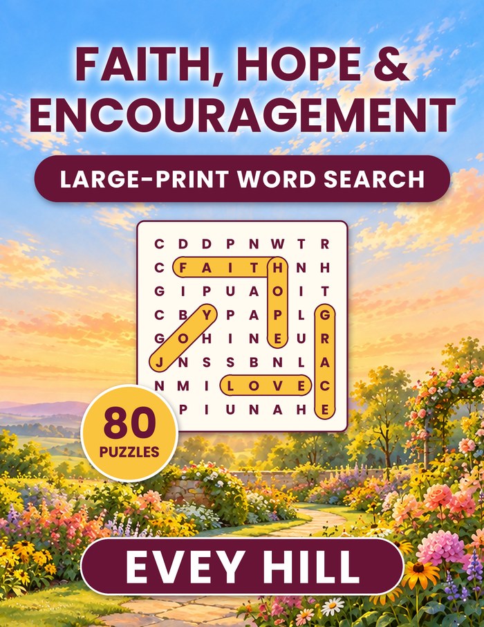 Faith, Hope & Encouragement Large-Print Word Search — book cover